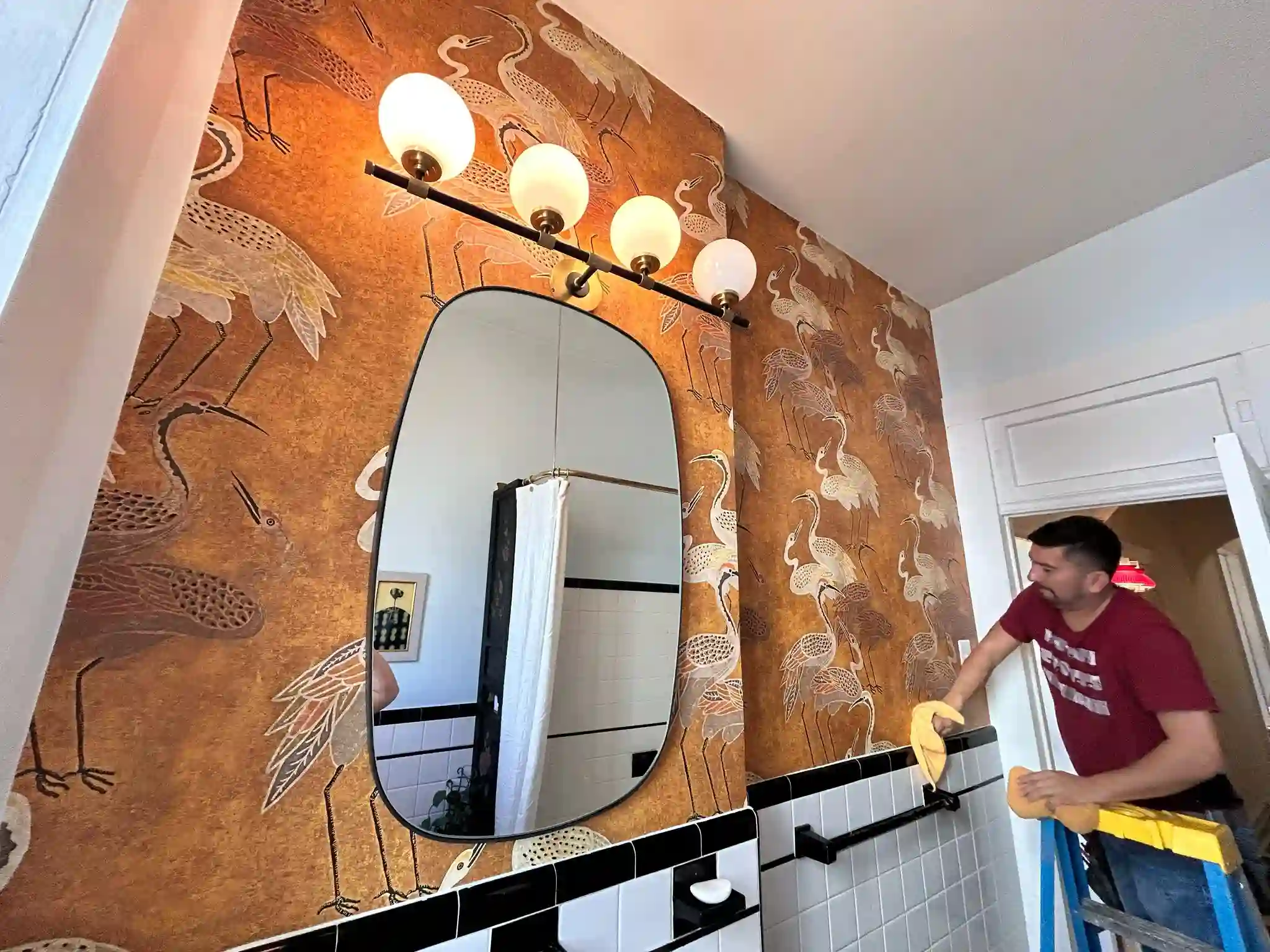 Plaster wall surface preparation in a historic home