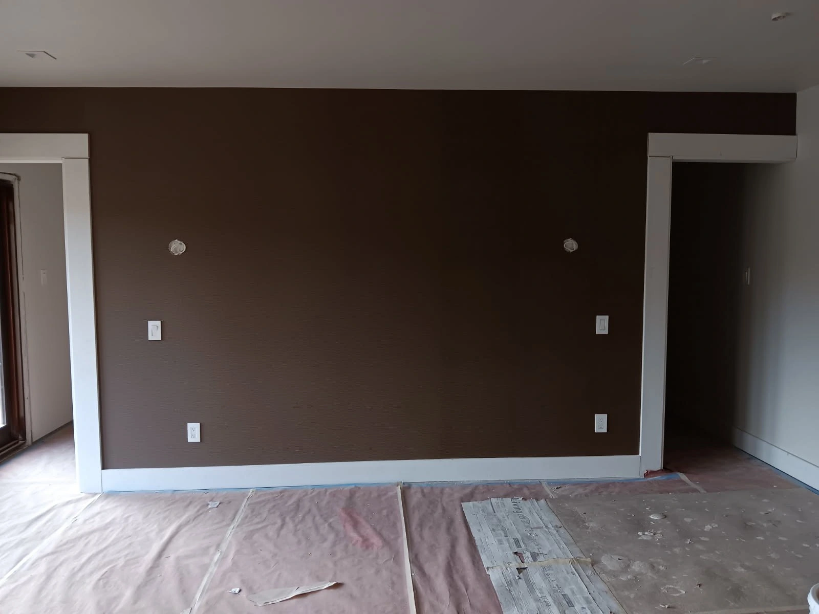 Residential wallpaper installation in a Selma living room
